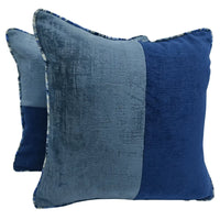 Blue Dual-Tone Pillow Covers (16x16, Set of 2)