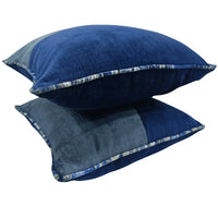 Blue Dual-Tone Pillow Covers (16x16, Set of 2)