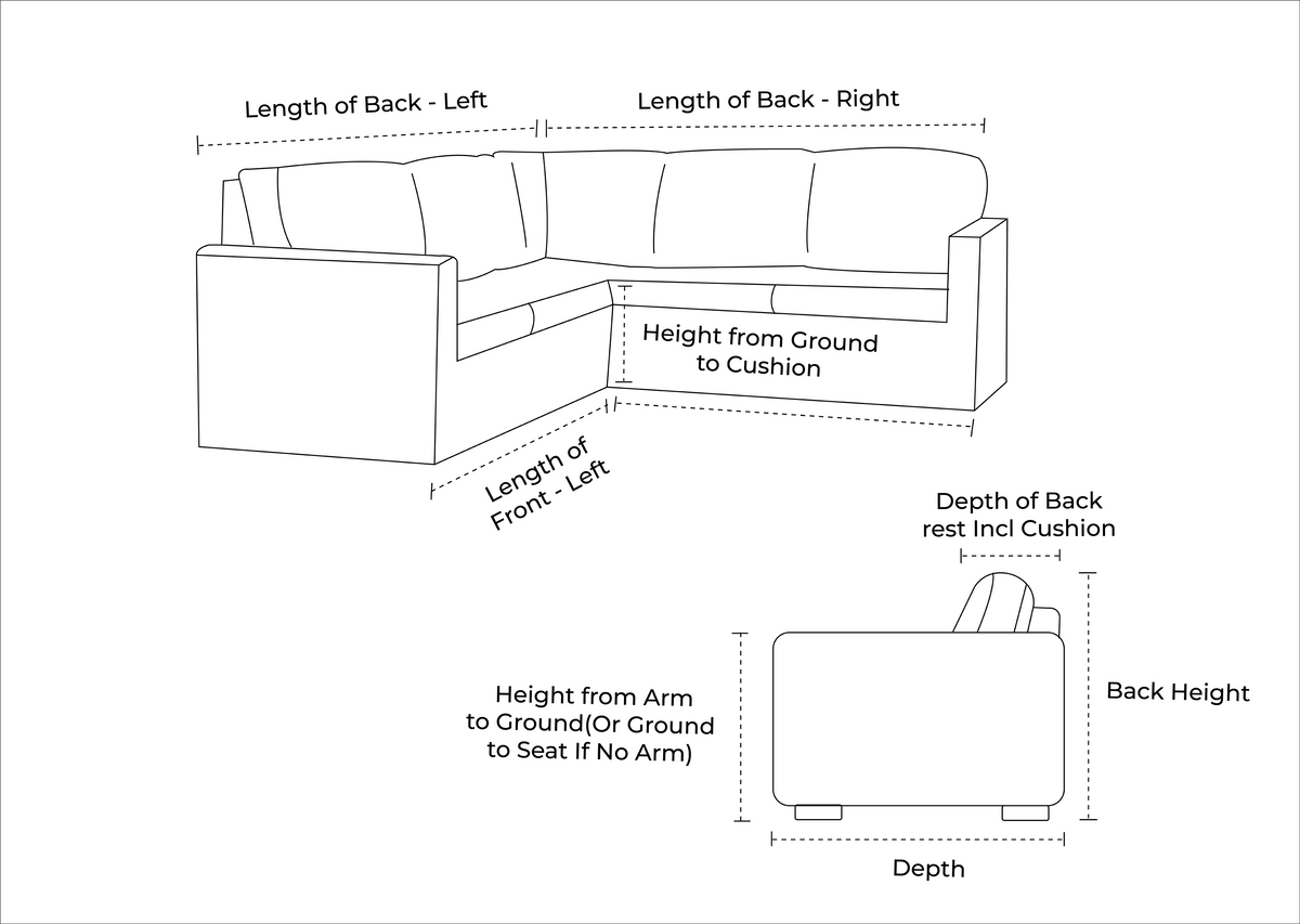 Custom Outdoor L-Shape Curved Couch Covers