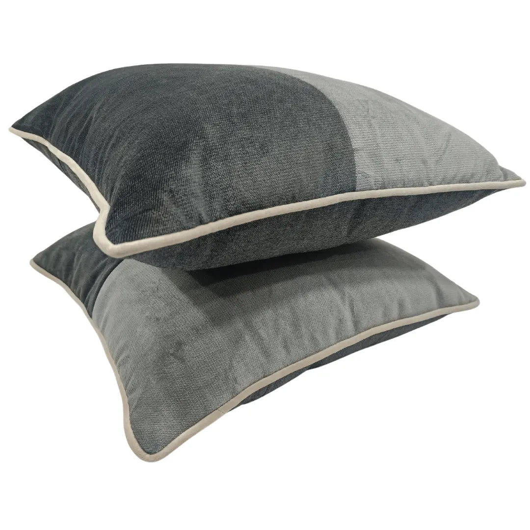 Grey Dual-Tone Pillow Covers (16x16, Set of 2) | ZIPCushions - view 2