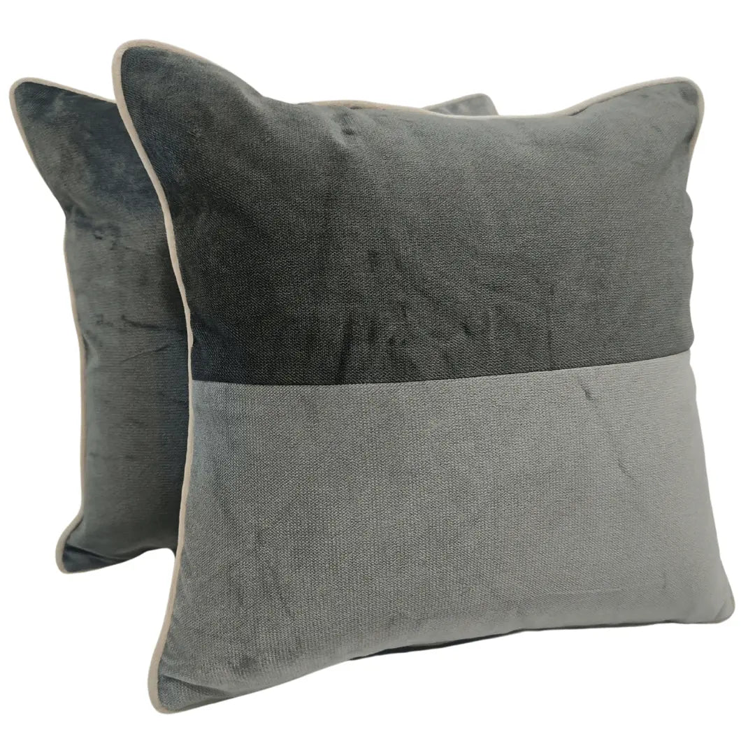 Grey Dual-Tone Pillow Covers (16x16, Set of 2) | ZIPCushions