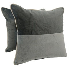 Grey Dual-Tone Pillow Covers (16x16, Set of 2)