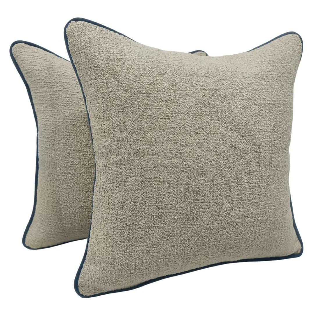 Beige Bouclé Pillow Covers (16x16, Set of 2) | ZIPCushions