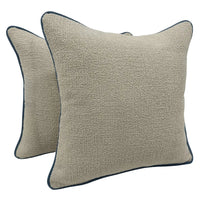 Beige Bouclé Pillow Covers (16x16, Set of 2)