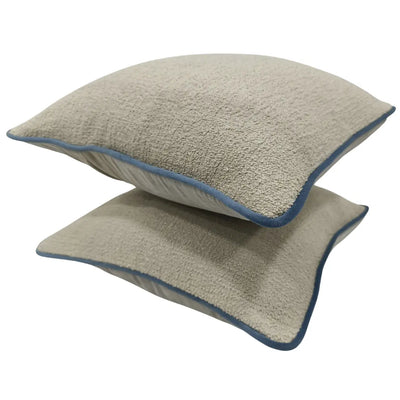 Beige Bouclé Pillow Covers (16x16, Set of 2) - Alternate image