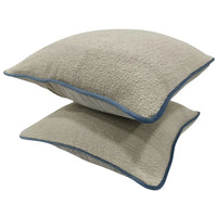 Beige Bouclé Pillow Covers (16x16, Set of 2)