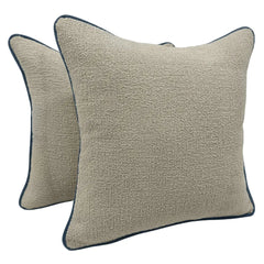 Beige Bouclé Pillow Covers (16x16, Set of 2)