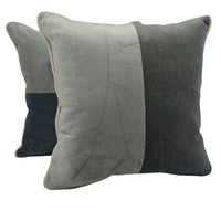 Grey Dual-Tone Pillow Covers (16x16, Set of 2)