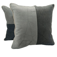 Grey Dual-Tone Pillow Covers (16x16, Set of 2)