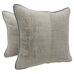 Beige Textured Pillow Covers (16x16, Set of 2)