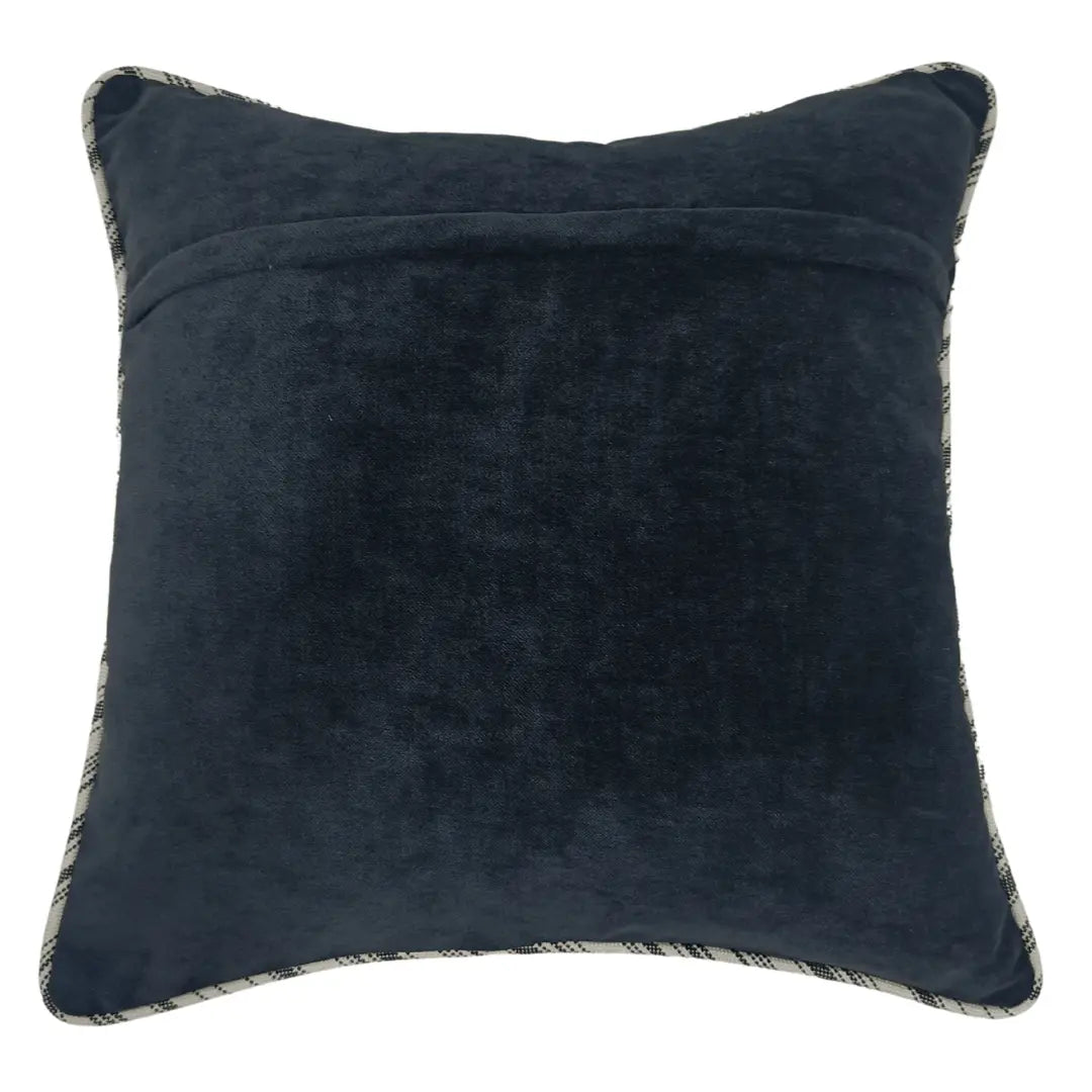 Midnight Blue and Grey Velvet Blend Pillow Covers (16x16, Set of 2) | ZIPCushions - view 3
