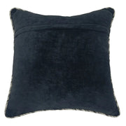 Midnight Blue and Grey Velvet Blend Pillow Covers (16x16, Set of 2) | ZIPCushions