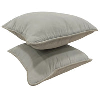 Soft Grey Velvet Pillow Covers (16x16, Set of 2)