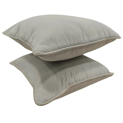 Soft Grey Velvet Pillow Covers (16x16, Set of 2)