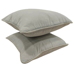 Soft Grey Velvet Pillow Covers (16x16, Set of 2)