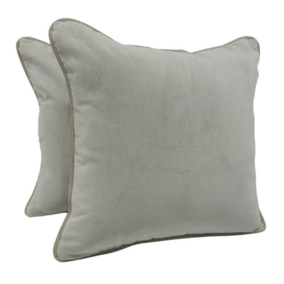 Soft Grey Velvet Pillow Covers (16x16, Set of 2) - Alternate image
