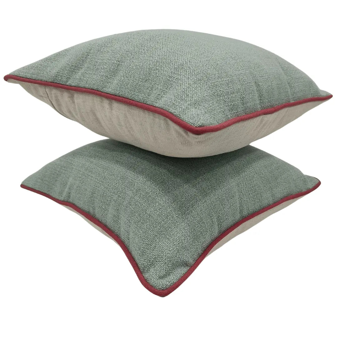 Sage Green and Beige Pillow Covers (16x16, Set of 2) | ZIPCushions - view 2