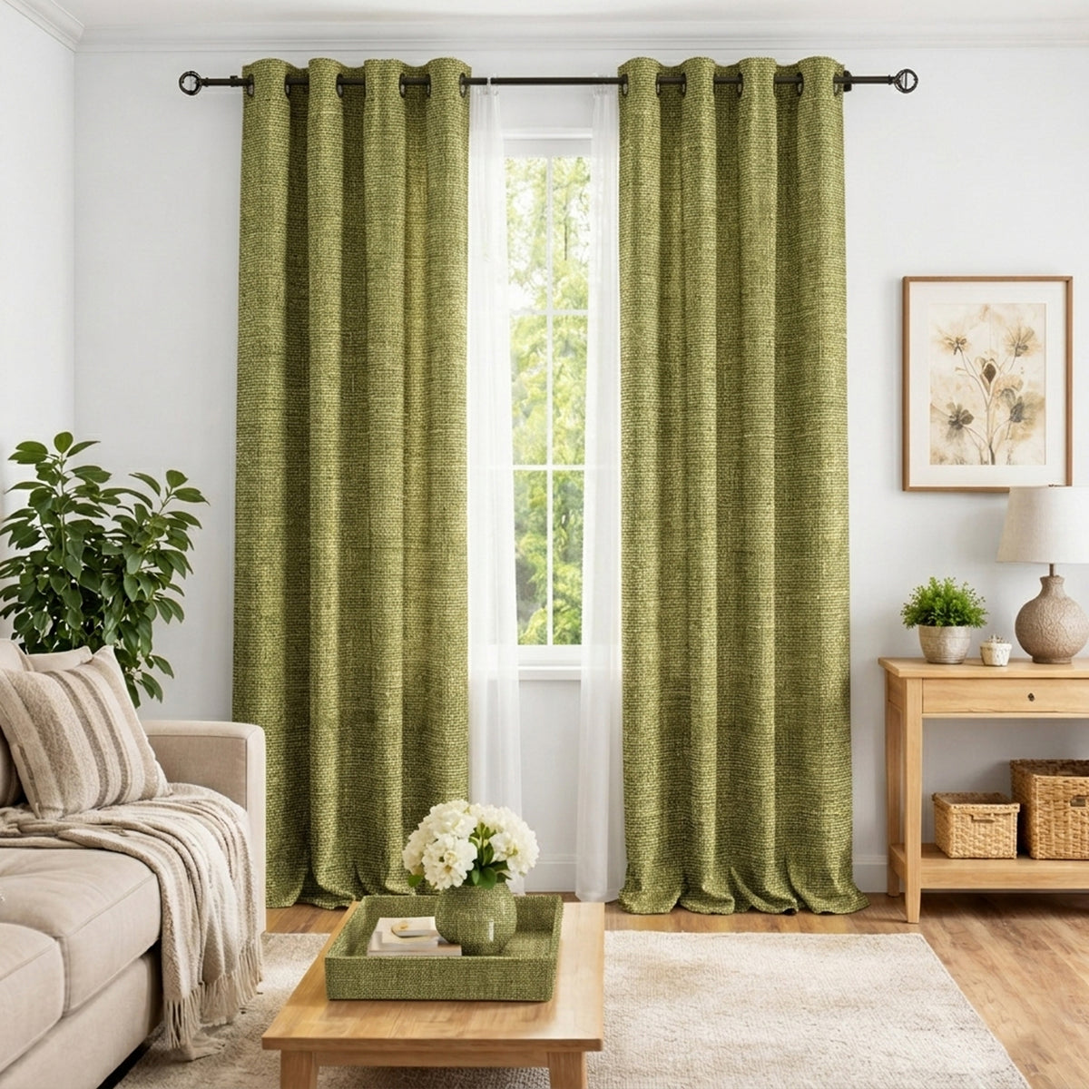 Citron Heavyweight Woven Curtain - view 2