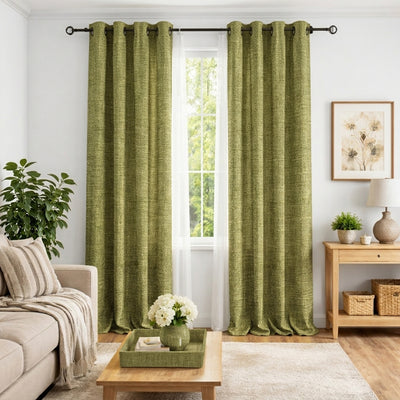 Citron Heavyweight Woven Curtain - Alternate image