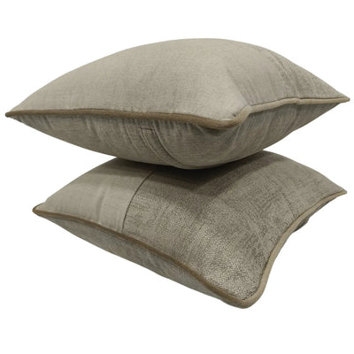 Beige Textured Dual-Tone Pillow Covers (16x16, Set of 2) - Alternate image