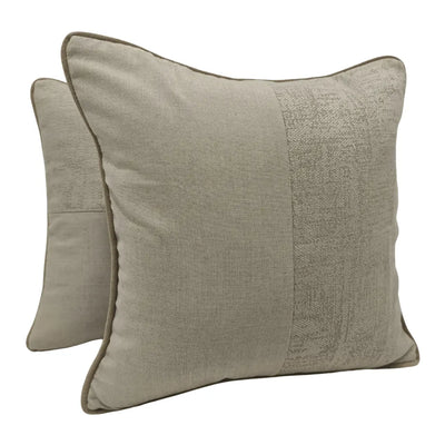 Beige Textured Dual-Tone Pillow Covers (16x16, Set of 2)