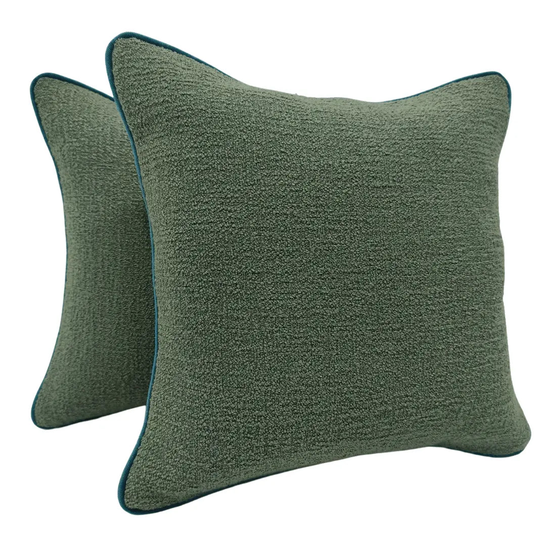Green Bouclé Pillow Covers (16x16, Set of 2) | ZIPCushions