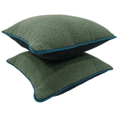Green Bouclé Pillow Covers (16x16, Set of 2) - Alternate image