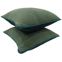 Green Bouclé Pillow Covers (16x16, Set of 2)