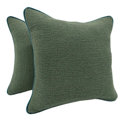 Green Bouclé Pillow Covers (16x16, Set of 2)
