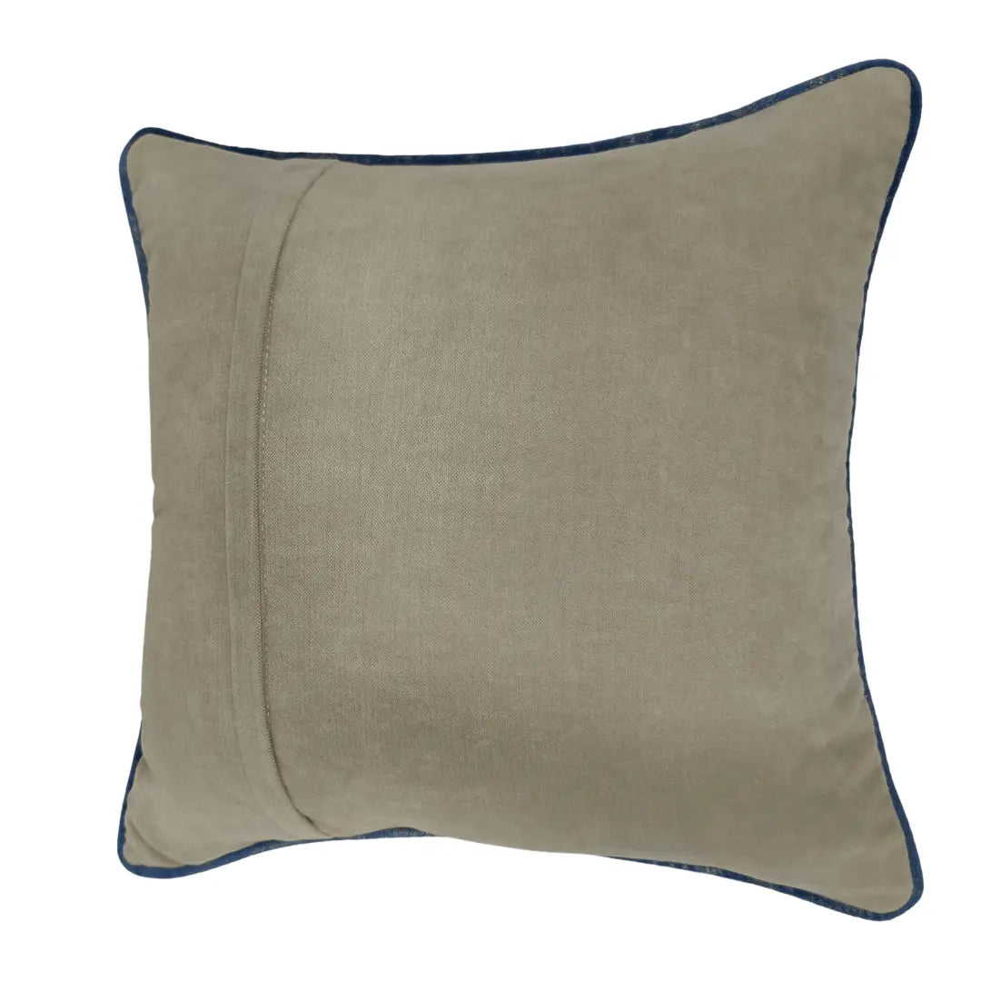 Taupe Pillow Covers with Contrast Piping (16x16, Set of 2) | ZIPCushions - view 2