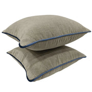 Taupe Pillow Covers with Contrast Piping (16x16, Set of 2) | ZIPCushions