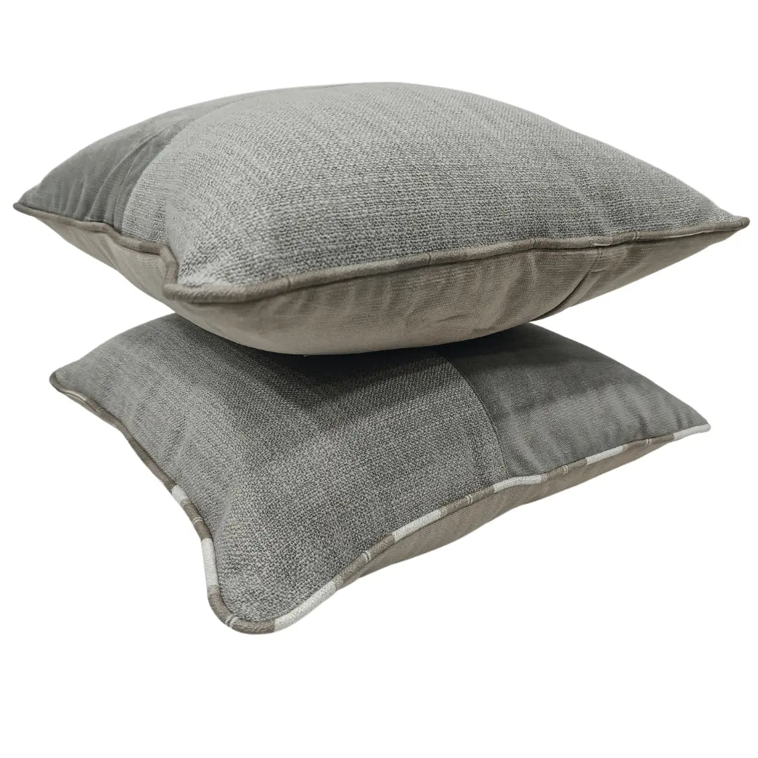 Modern Gray Textured Pillow Covers (Set of 2, 16x16) | ZIPCushions - view 2