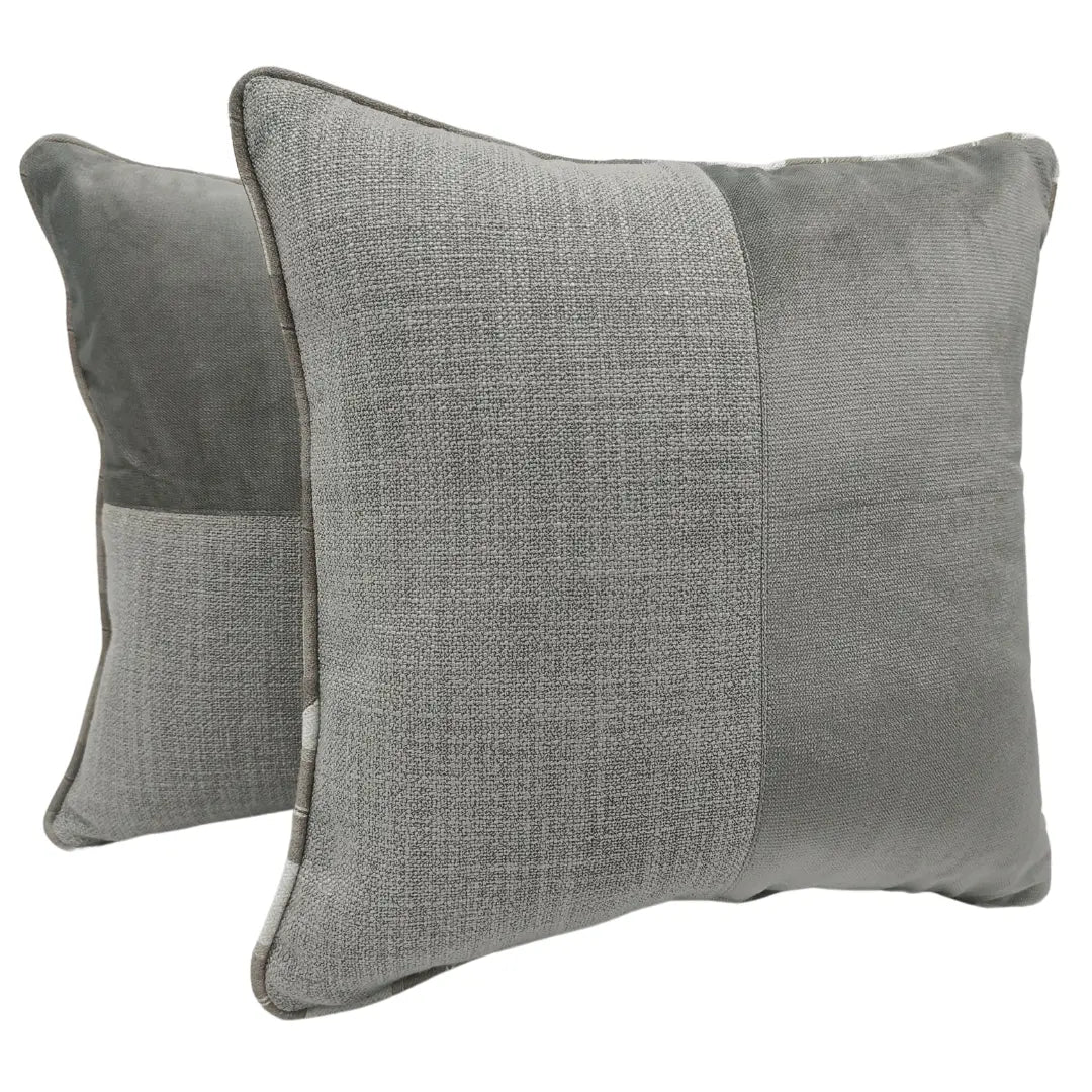 Modern Gray Textured Pillow Covers (Set of 2, 16x16) | ZIPCushions