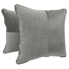Modern Gray Textured Pillow Covers (Set of 2, 16x16)