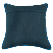 Green Bouclé Pillow Covers with Blue Piping (Set of 2, 16x16) | ZIPCushions