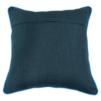 Green Bouclé Pillow Covers with Blue Piping (Set of 2, 16x16)