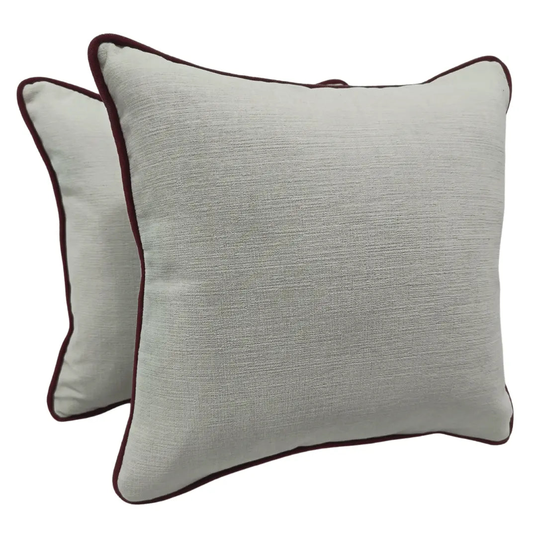Neutral Piped Pillow Covers (16x16, Set of 2) | ZIPCushions