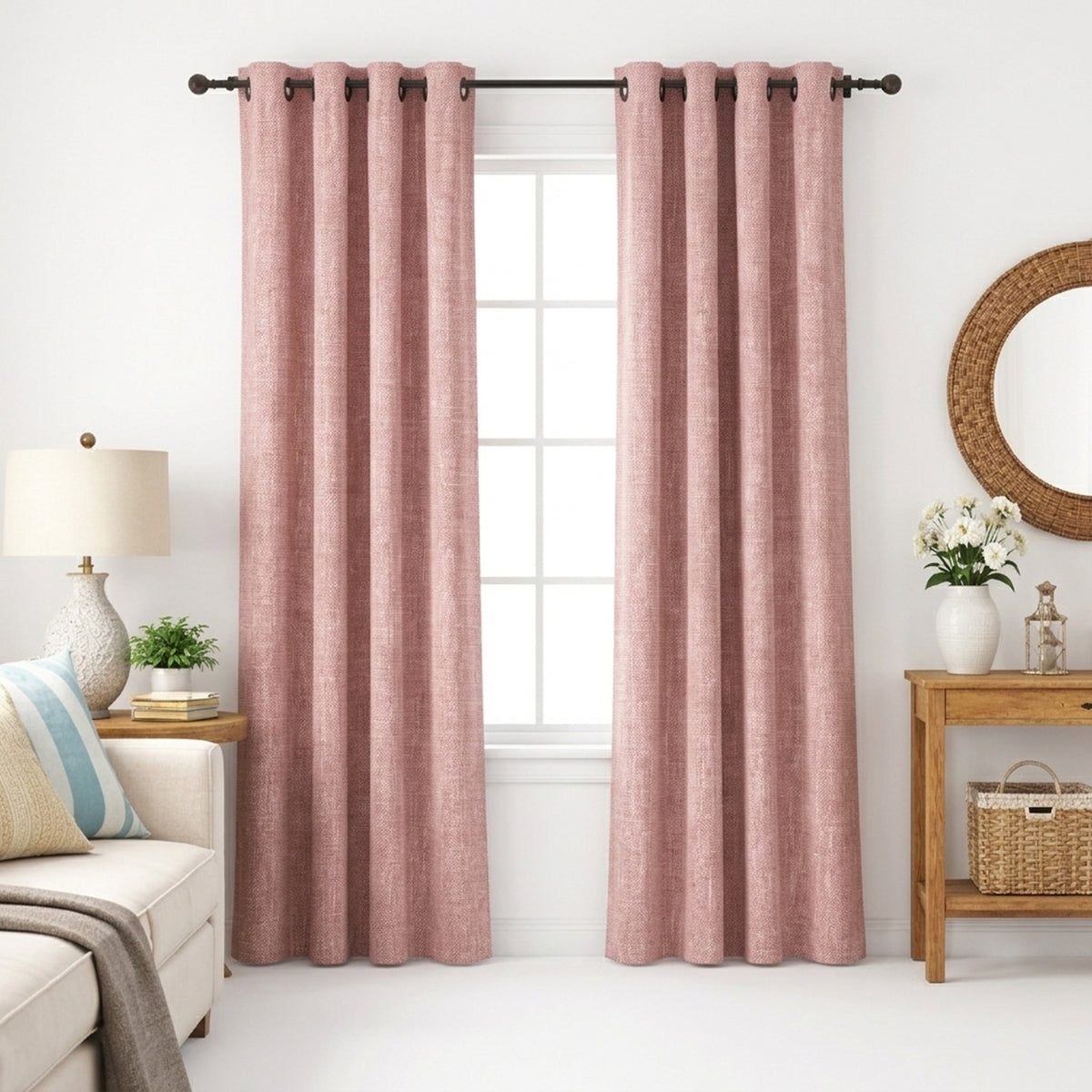 Deep Currant Heavyweight Woven Curtain - view 2