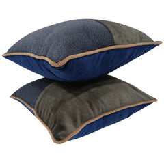 Elegant Two-Tone Accent Pillow Covers (Set of 2, 16×16) - Hover Image