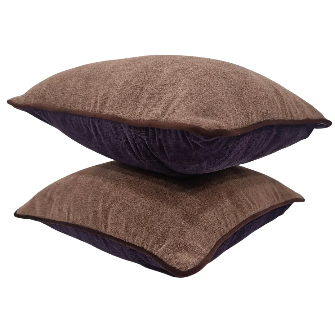 Classic Brown Pillow Covers (16×16, Set of2) | ZIPCushions - view 2