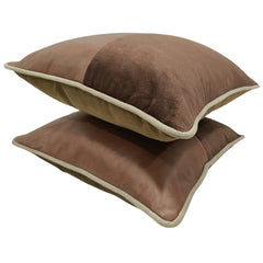 Brown Dual-Tone Pillow Covers (16x16, Set of 2) - Hover Image