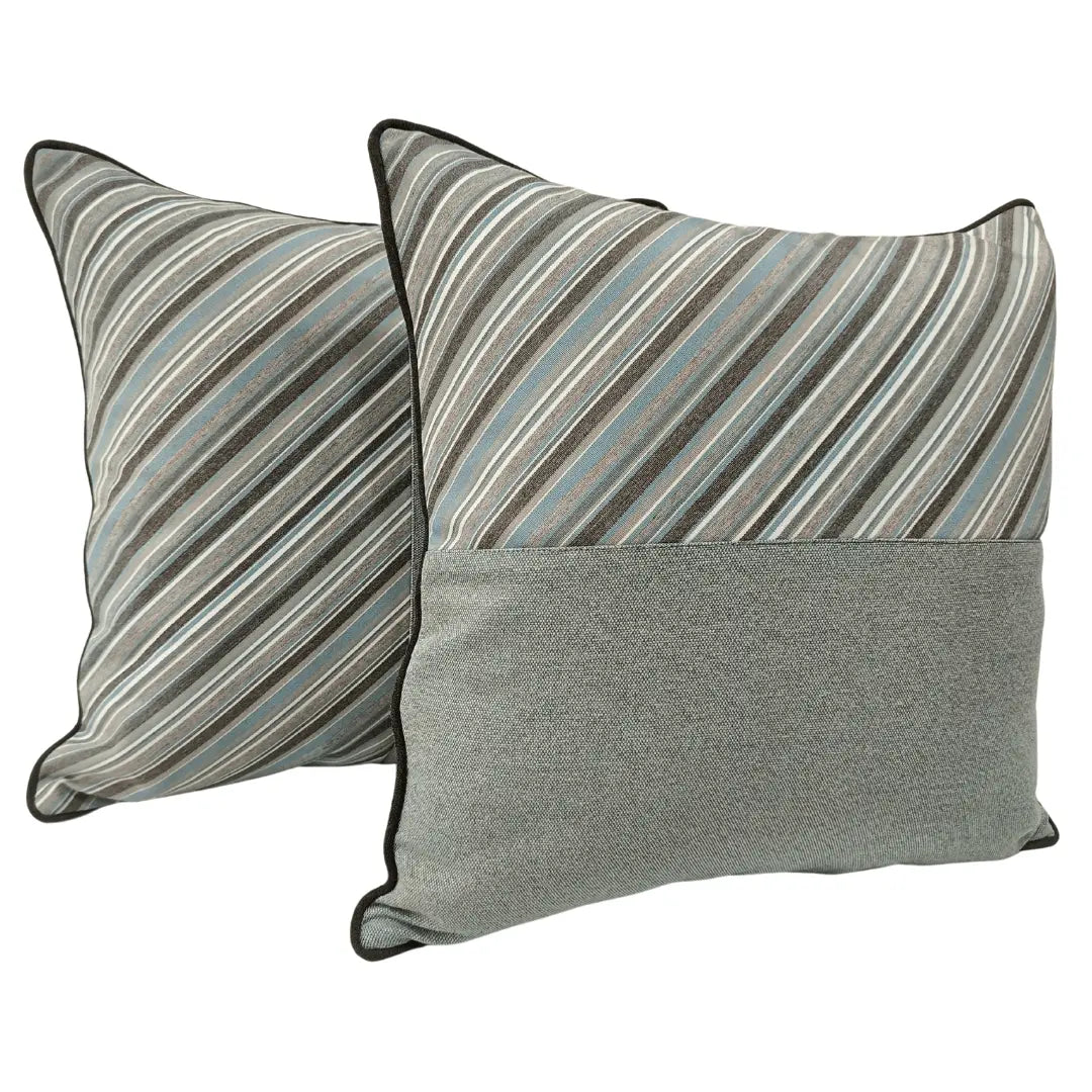 Striped Elegance Pillow Covers (18x18, Set of 2) | ZIPCushions