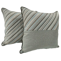Striped Elegance Pillow Covers (18x18, Set of 2)