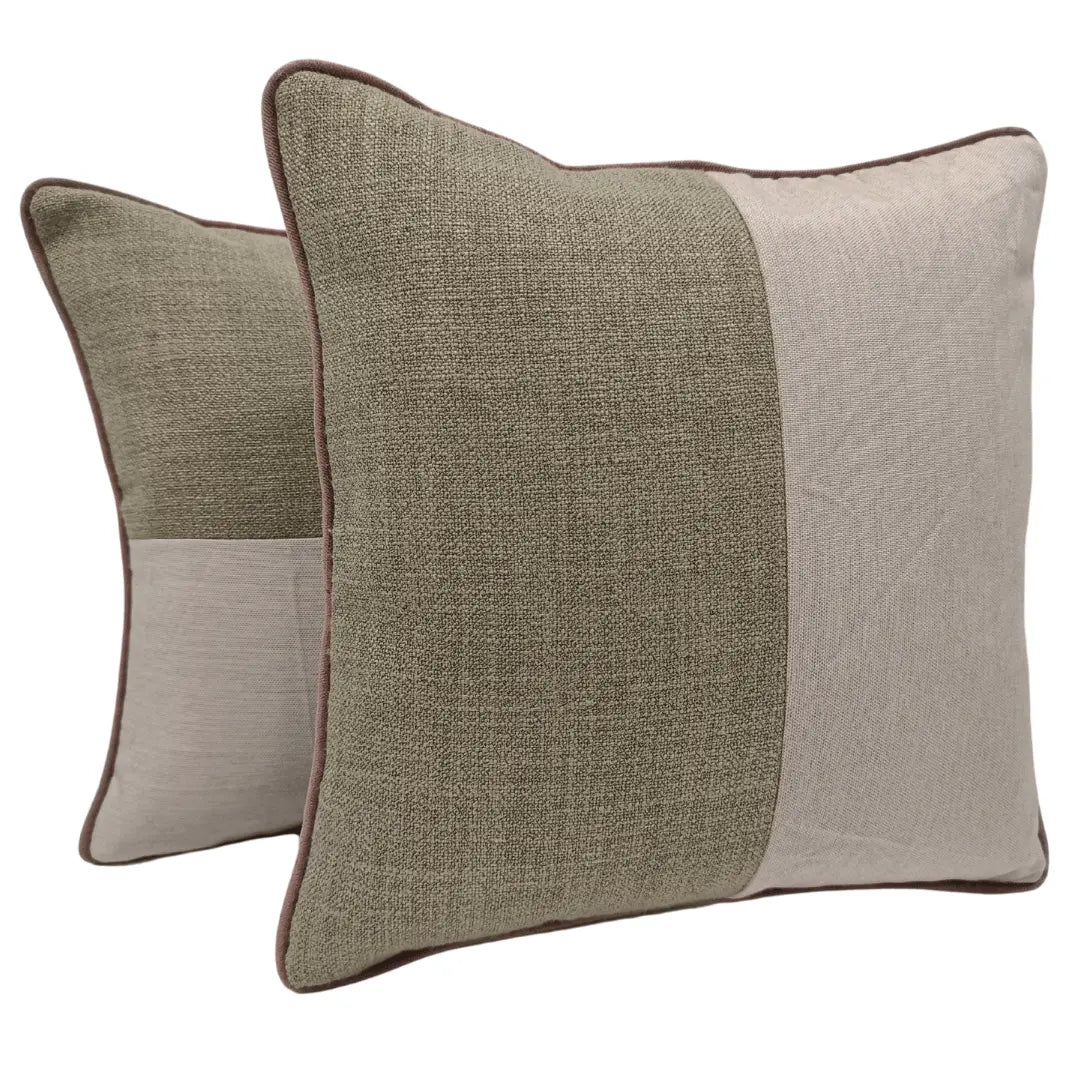 Earthy Two-Tone Pillow Covers (16x16, Set of 2) | ZIPCushions