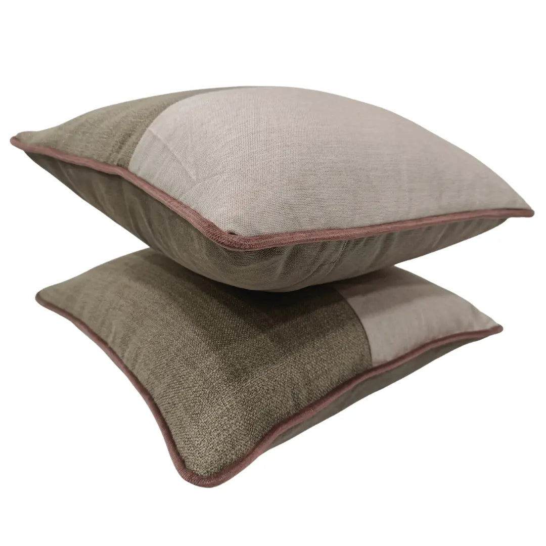 Earthy Two-Tone Pillow Covers (16x16, Set of 2) | ZIPCushions - view 2