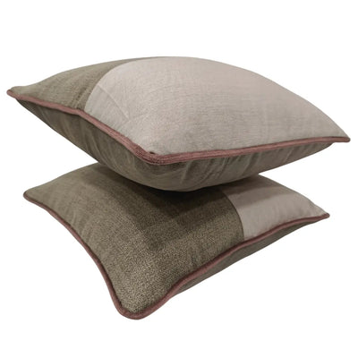Earthy Two-Tone Pillow Covers (16x16, Set of 2) - Alternate image
