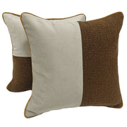 Elegant Two-Tone Brown & Beige Pillow Covers (16x16, Set of 2) | ZIPCushions