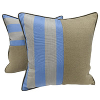 Striped Contrast Pillow Covers (16x16, Set of 2)