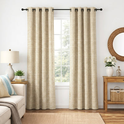 Ecru Heavyweight Woven Curtain - Alternate image