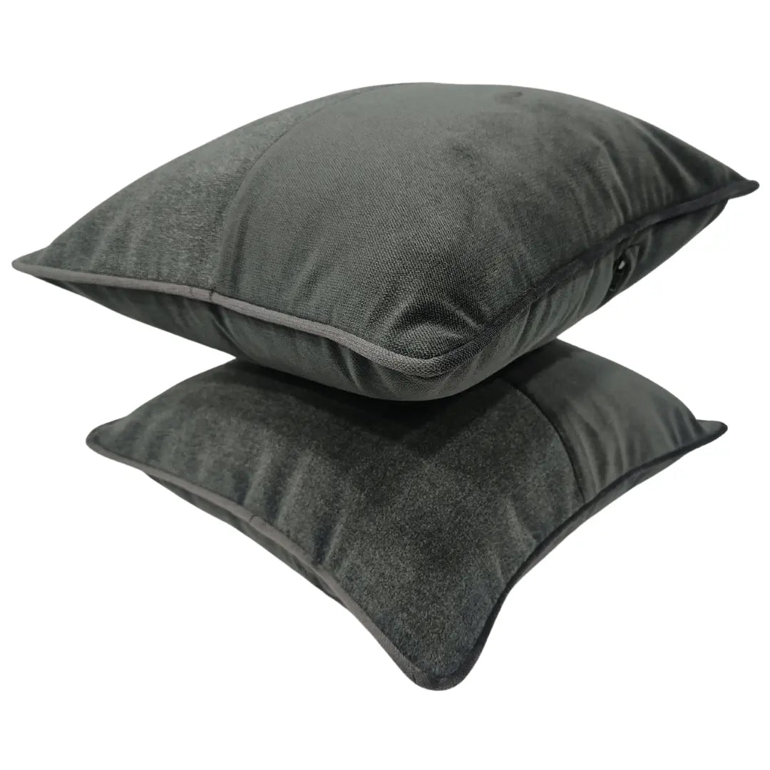 Deep Charcoal Pillow Covers (16x16, Set of 2) | ZIPCushions - view 2